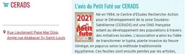 Edition 2021 du Petit Futé : CERADS a 2 implantations !